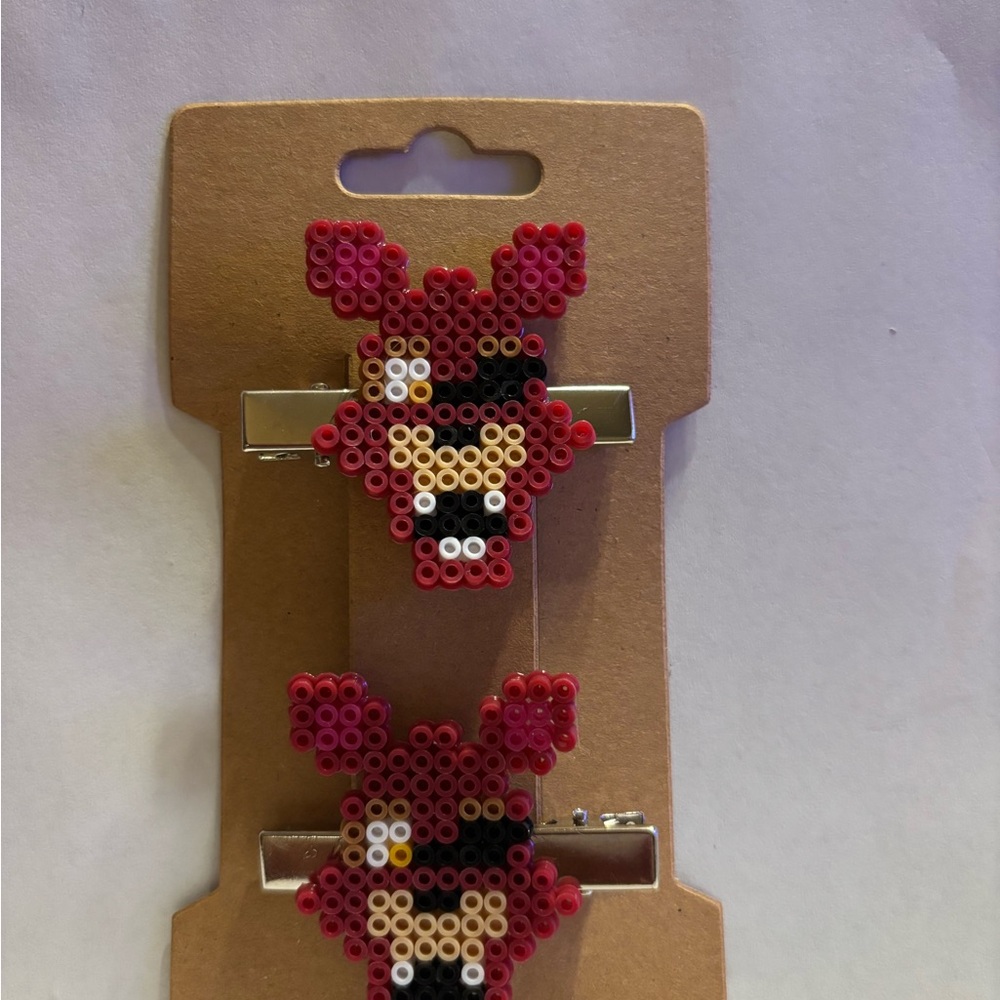 Red Foxy Hair Clips for Kids